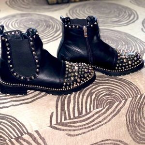 Black Studded Combat Boots